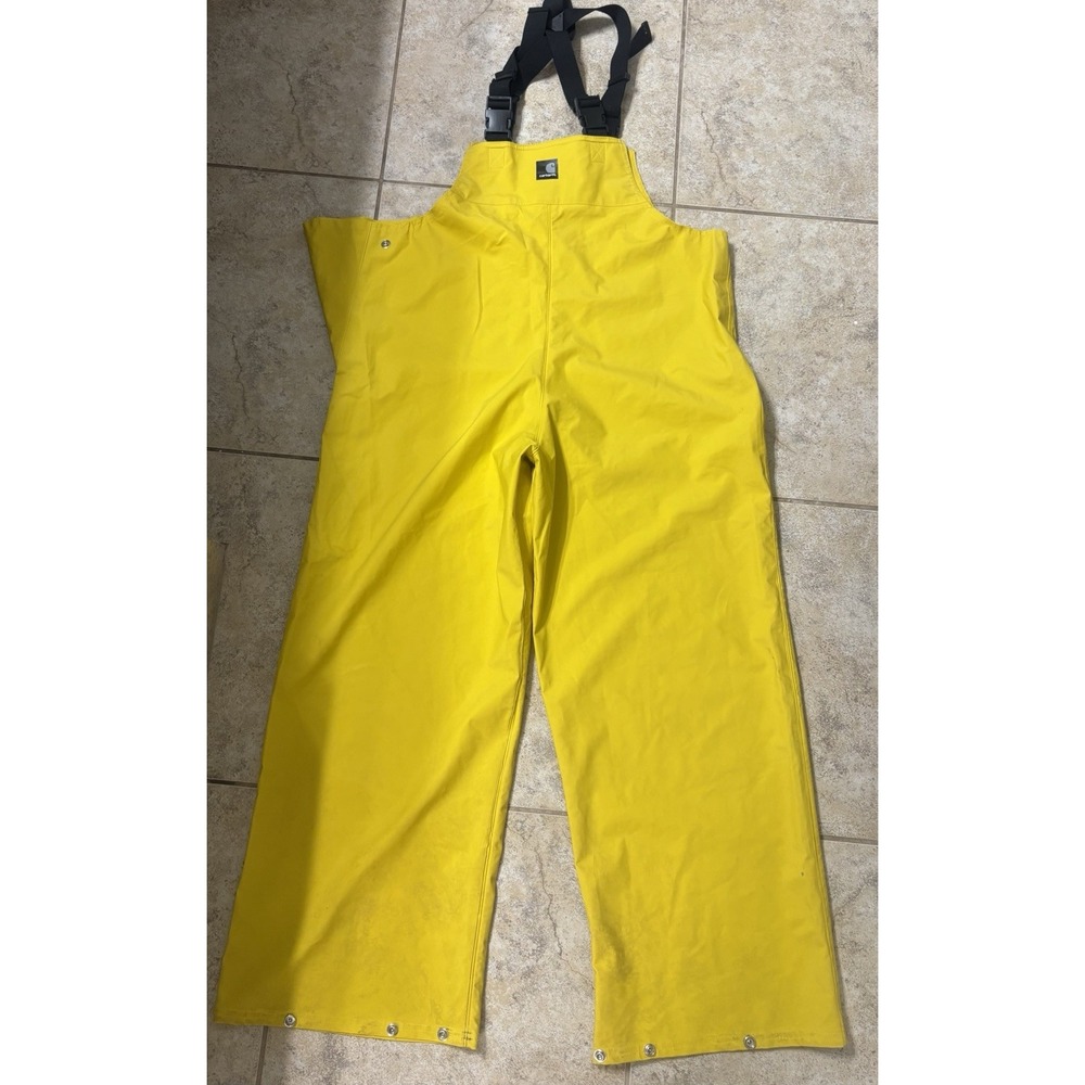 Carhartt PVC Rain Storm Waterproof Bib Overalls size Medium